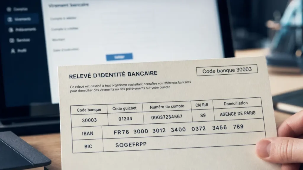 30003 code banque Société Générale sur RIB avant virement