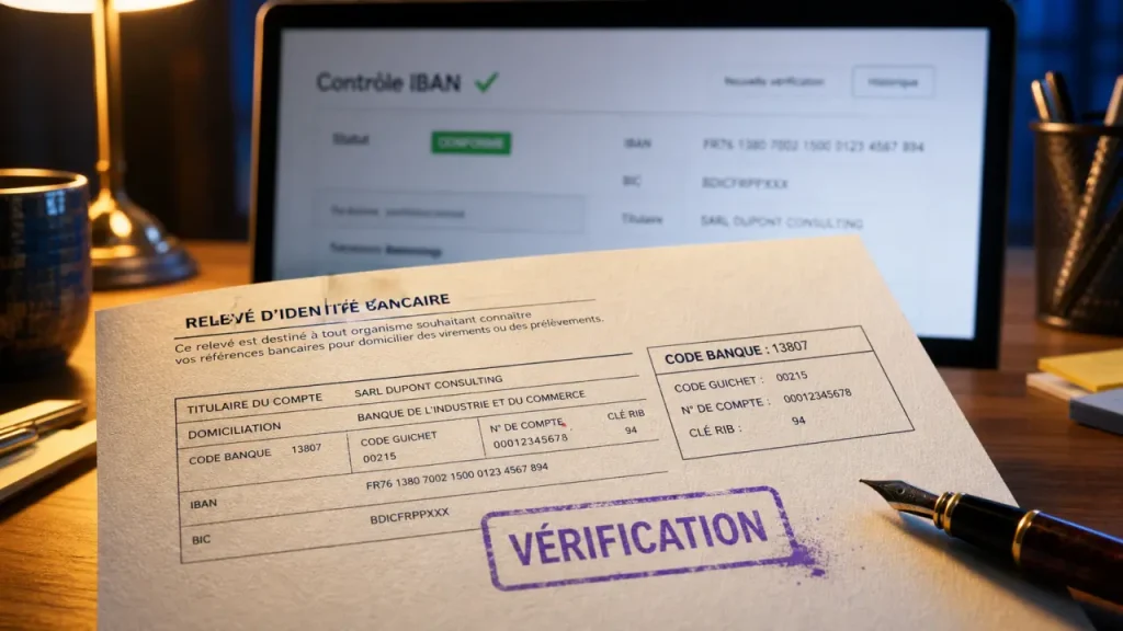 Code banque 13807 sur relevé RIB, vérification