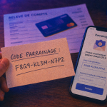 Code parrainage société générale sur smartphone : champ code et valider