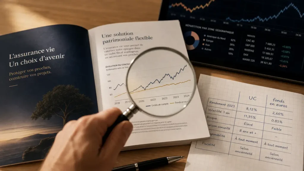 Unité de compte assurance vie : rendement potentiel, capital exposé et frais à surveiller