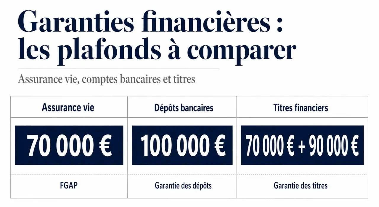Assurance vie garantie : comparaison des plafonds entre assurance vie, dépôts bancaires et titres financiers