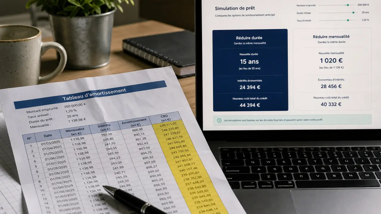 simulateur remboursement anticipé crédit immobilier pour réduire la durée ou la mensualité