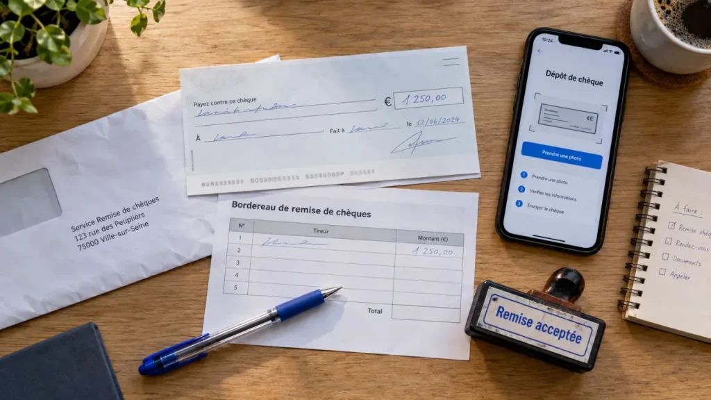 Banque en ligne qui accepte les chèques : dépôt de chèque sur smartphone