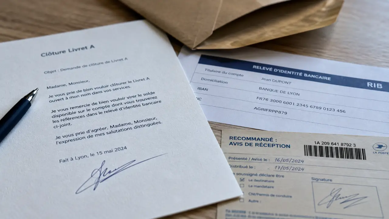 Lettre cloture livret a, modèle et pièces à joindre