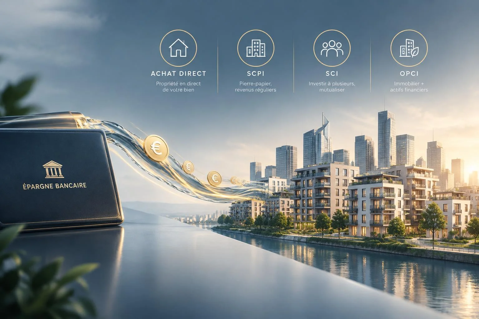 Épargne bancaire & immobilier locatif : direct, SCPI, SCI, OPCI